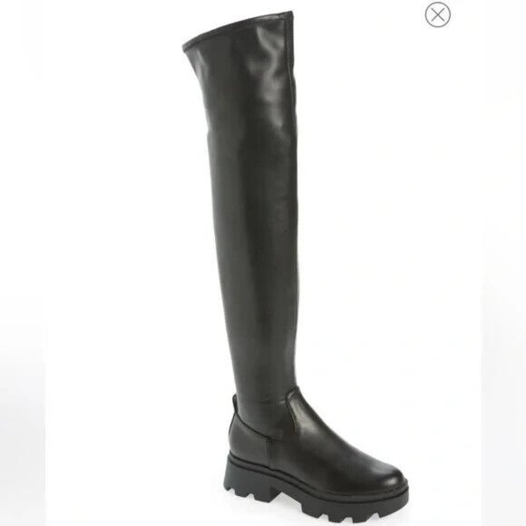 NEW ! Open Edit Over Knee High Boot Platform Heel Wide Calf Black Size 7/7.5/8 - Picture 1 of 5